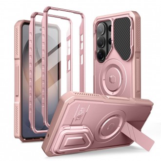 Rožinės spalvos tvirtas dėklas "Tech-Protect Kevlar Magsafe 2-set" telefonui Samsung Galaxy S26 Ultra