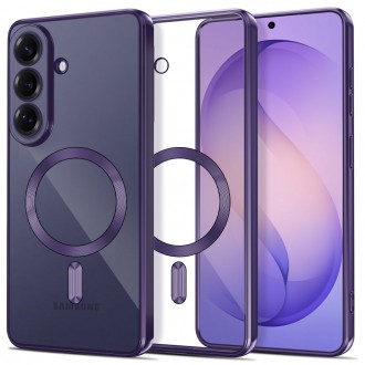 Skaidrus dėklas su violetinės spalvos detalėmis "Tech-Protect Magflex Magsafe" telefonui Samsung Galaxy S26