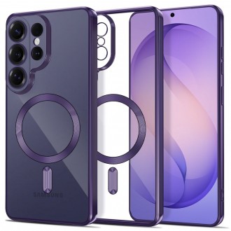 Skaidrus dėklas su violetinės spalvos detalėmis "Tech-Protect Magflex Magsafe" telefonui Samsung Galaxy S26 ULTRA