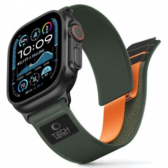 Žalia nailoninė apyrankė Tech-Protect Nylon Elite laikrodžiui Apple Watch 7 / 8 / 9 / 10 / 11 / 12 / SE / ULTRA (44 / 45 / 46 / 49 MM) 