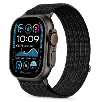 Juoda apyrankė Tech-Protect Nylon Sport laikrodžiui Apple Watch 8 / 9 / 10 / 11 / 12 / SE / ULTRA (44 / 45 / 46 / 49 MM)