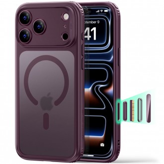 Matinis dėklas "ESR Classic Hybrid Magsafe" telefonui Apple iPhone 17 PRO / 18 PRO FROSTED DEEP BURGUNDY