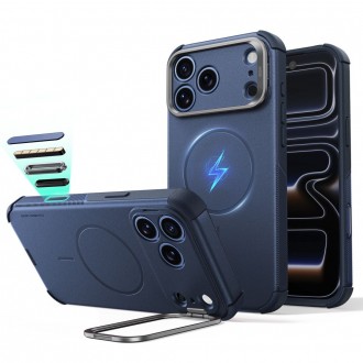 Tvirtas dėklas su kameros apsauga ir stovu "ESR Cyber Tough Kickstand Magsafe" telefonui Apple Iphone 17 PRO MAX / 18 PRO MAX BLUE