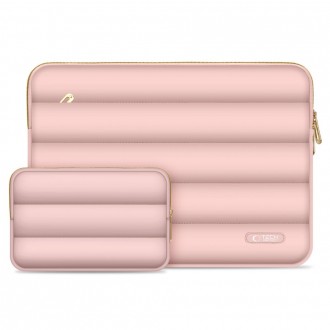 Nešiojamo kompiuterio dėklas Tech-Protect Puffy Laptop 13-14 DUSTY ROSE