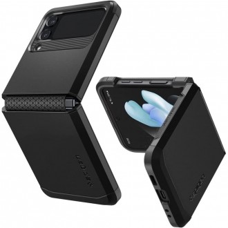Juodas dviejų sluoksniu dėklas "Spigen Tough Armor" telefonui Galaxy Z Flip 4
