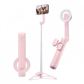Rožinė asmenukių lazda "Spigen S570W Magsafe Bluetooth Selfie Stick"