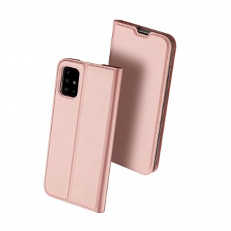 Rožinis-Auksinis atverčiamas dėklas Samsung Galaxy A705 A71 telefonui  "DUXDUCIS SKINPRO"