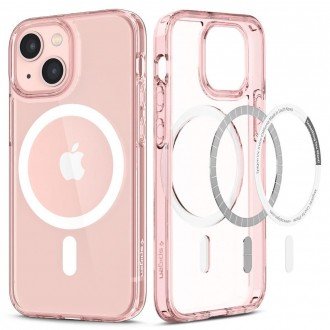 Skaidrus/rožinis naujos kartos dėklas "Spigen Ultra Hybrid Magsafe" telefonui iPhone 13