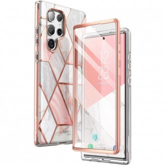 Marmuro atvaizdo dviejų dalių dėklas "Supcase Cosmo Marble" telefonui Galaxy S22 Ultra