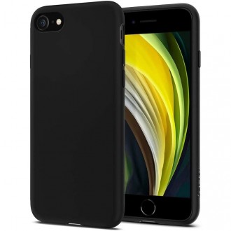 Juodas dėklas "Spigen Liquid Crystal" telefonui Apple iPhone 7 / 8 / SE 2020 / SE 2022