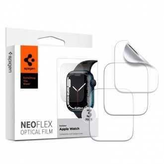 Apsauginės ekrano plėvelės (3vnt) "Spigen Neo Flex" skirtas Apple Watch 7 (45 MM)  4 / 5 / 6 / SE (44 MM)