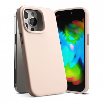Rožinio smėlio spalvos dėklas "Ringke Silicone" telefonui iPhone 14 Pro 