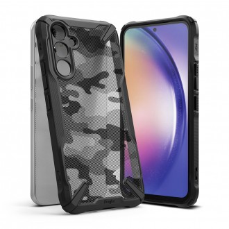 Tvirtas dėklas juodais kraštais Ringke "Fusion X" Camo telefonui Samsung Galaxy A54 5G