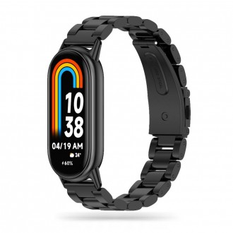 Juoda apyrankė "Tech-Protect Stainless" laikrodžiui Xiaomi Smart Band 8 / 8 NFC