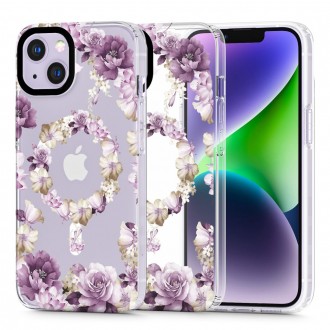 Skaidrus gėlėtas dėklas "Tech-Protect Magmood Magsafe Rose Floral" telefonui iPhone 14