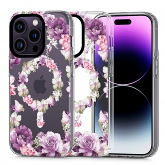 Skaidrus gėlėtas dėklas "Tech-Protect Magmood Magsafe Rose Floral" telefonui iPhone 14 Pro Max