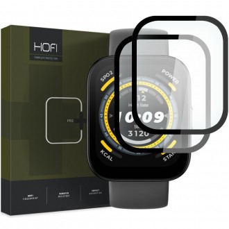 Juodas apsauginis stiklas ''Hofi Hybrid Pro+" (2 vnt.) laikrodžiui Amazfit BIP 5