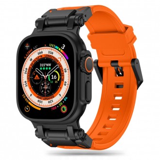 Oranžinė/Juoda apyrankė "Tech-Protect Delta Pro" laikrodžiui Apple Watch 4 / 5 / 6 / 7 / 8 / 9 / SE / ULTRA 1 / 2 (42 / 44 / 45 / 49 MM)