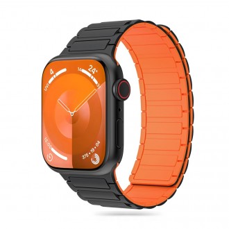 Juoda/Oranžinė apyrankė "Tech-Protect Iconband Magnetic" laikrodžiui Apple Watch 4 / 5 / 6 / 7 / 8 / 9 / SE / ULTRA 1 / 2 (42 / 44 / 45 / 49 MM) 