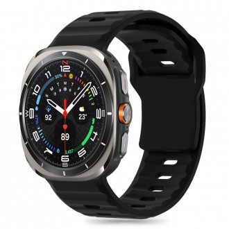 Juodos spalvos apyrankė "Tech-Protect Silicone Line" laikrodžiui Samsung Galaxy Watch Ultra (47 MM) 