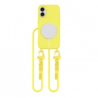 Geltonas dėklas su dirželiu "Tech-Protect Magnecklace Mag" telefonui Apple iPhone 16 