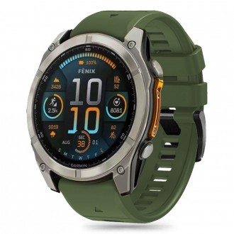 Žalios spalvos apyrankė "Tech-Protect Silicone Line" laikrodžiui Garmin Fenix 5X / 5X PLUS / 6X / 6X PRO / 7X / 8 (51 MM) 