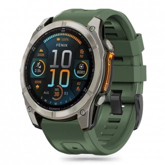 Žalios spalvos apyrankė "Tech-Protect Silicone" laikrodžiui Garmin Fenix 5S / 5S PLUS / 6S / 6S PRO / 7S / 8 (43 MM)