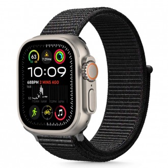 Juodas tekstilinis dirželis "Tech-Protect Nylon" laikrodžiui Apple Watch 6 / 7 / 8 / 9 / 10 / SE / ULTRA 1 / 2 (44 / 45 / 46 / 49 MM)