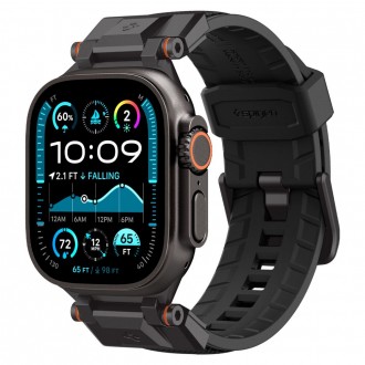 Juoda ayrankė „Spigen DuraPro Armor" laikrodžiui Apple Watch 6 / 7 / 8 / 9 / 10 / SE / ULTRA 1 / 2 (44 / 45 / 46 / 49 MM)