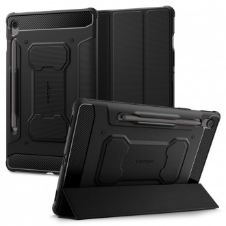 Juodas tekstūrinis dėklas "Spigen Rugged Armor Pro" planšetei Samsung Galaxy Tab S10 FE+ PLUS 13.1 X620 / X626B