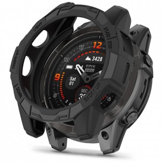 Juodas dėklas "Tech-Protect Defense AIR" laikrodžiui Garmin Fenix 7X / 7X PRO