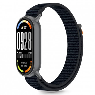 Juodas tekstilinis dirželis "Tech-Protect Nylon Stripe" laikrodžiui Xiaomi Smart Band 8 / 9 / 10 / NFC