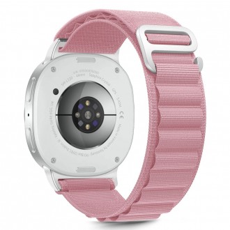 Rožinė apyrankė "Tech-Protect Nylon Pro" laikrodžiui Samsung Galaxy Watch 8 / Classic (40 / 44 / 46 MM)