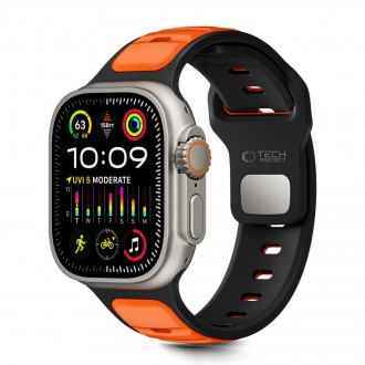 Oranžinė/juoda apyrankė "Tech-Protect Iconband Line" laikrodžiui Apple Watch 8 / 9 / 10 / 11 / SE / ULTRA (44 / 45 / 46 / 49 MM)