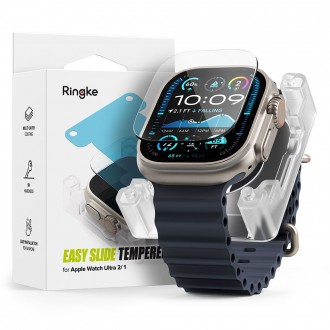 Apsauginis stikliukas su montavymo rėmeliu "Ringke Easy Slide" telefonui Apple Watch Ultra 1 / 2 / 3 (49 MM)