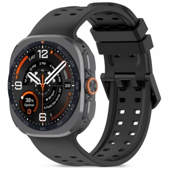 Juoda apyrankė Tech-Protect Silicone Air laikrodžiui Samsung Galaxy Watch ULTRA 1 / 2 2024-2026 (47 MM)