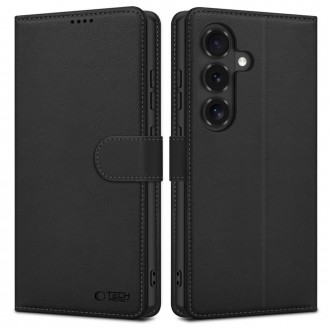 Juodas atverčiamas dėklas "Tech-Protect Wallet" telefonui Samsung Galaxy S26 FE