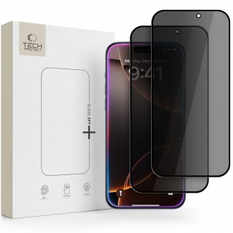 Privatumą suteikiantis stikliukas Tech-Protect GLASS SPY+ 2-PACK PRIVACY (2-vnt.) telefonui Apple IPhone 18 PRO