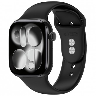 Juoda apyrankė Tech-Protect Silicone laikrodžiui Apple Watch 8 / 9 / 10 / 11 / 12 / SE / ULTRA (44 / 45 / 46 / 49 MM)