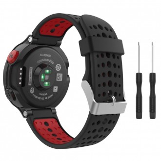 Juoda-raudona apyrankė Tech-Protect "Smooth" laikrodžiui Garmin Forerunner 220 / 230 / 235 / 630 / 735