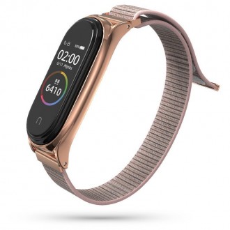 Rožinė apyrankė "Tech-Protect Nylon" laikrodžiui Xiaomi Mi Smart Band 7 