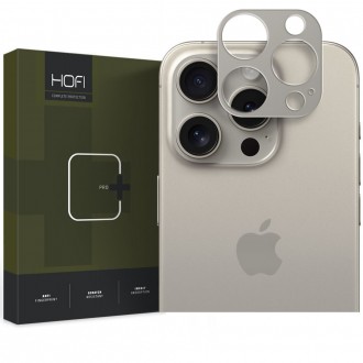 Titanium spalvos apsauga "Hofi Cam Pro+" telefono kamerai iPhone 15 Pro / 15 Pro Max