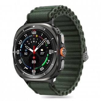 Žalios spalvos tekstilinis dirželis "Tech-Protect Weave Pro" laikrodžiui Samsung Galaxy Watch Ultra (47 MM)