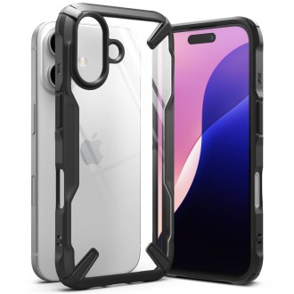 Juodais tvirtais kraštais dėklas "Ringke Fusion X" telefonui Apple iPhone 16