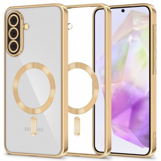 Skaidrus dėklas su aukso spalvos detalėmis "Tech-Protect Magflex Magsafe" telefonui Samsung Galaxy A37 5G 