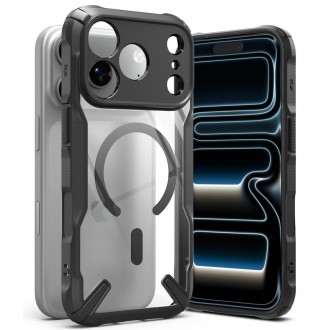Skaidrus tvirtas dėklas juodais kraštais "Ringke Fusion X Magnetic Magsafe" telefonui Apple iPhone 17 PRO / 18 PRO
