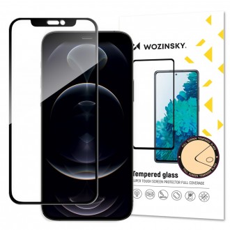 LCD apsauginis stikliukas Wozinsky 5D pritaikytas dėklui iPhone 14 Pro Max juodais krašteliais