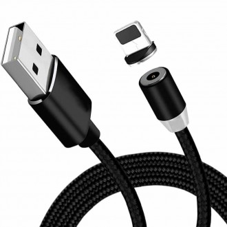 USB kabelis Magnetic Type-C magnetinis 1.0m juodas