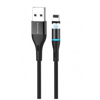 USB kabelis Borofone BU16 Skill Magnetic Lightning 1.0m juodas