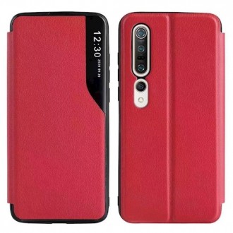 Raudonas atverčiamas dėklas "Smart View TPU" telefonui Xiaomi Mi 11i / Poco F3 / Poco F3 Pro / Redmi K40 / Redmi K40 Pro